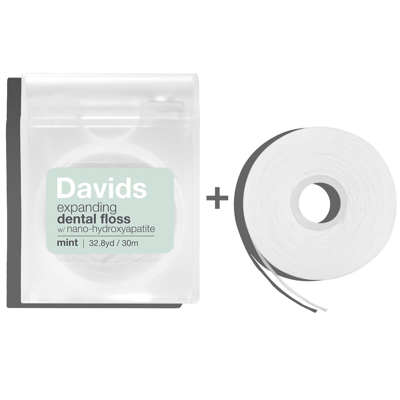 Davids expanding nano hydroxyapatite floss with dispenser and refill mint flavor Hydroxi