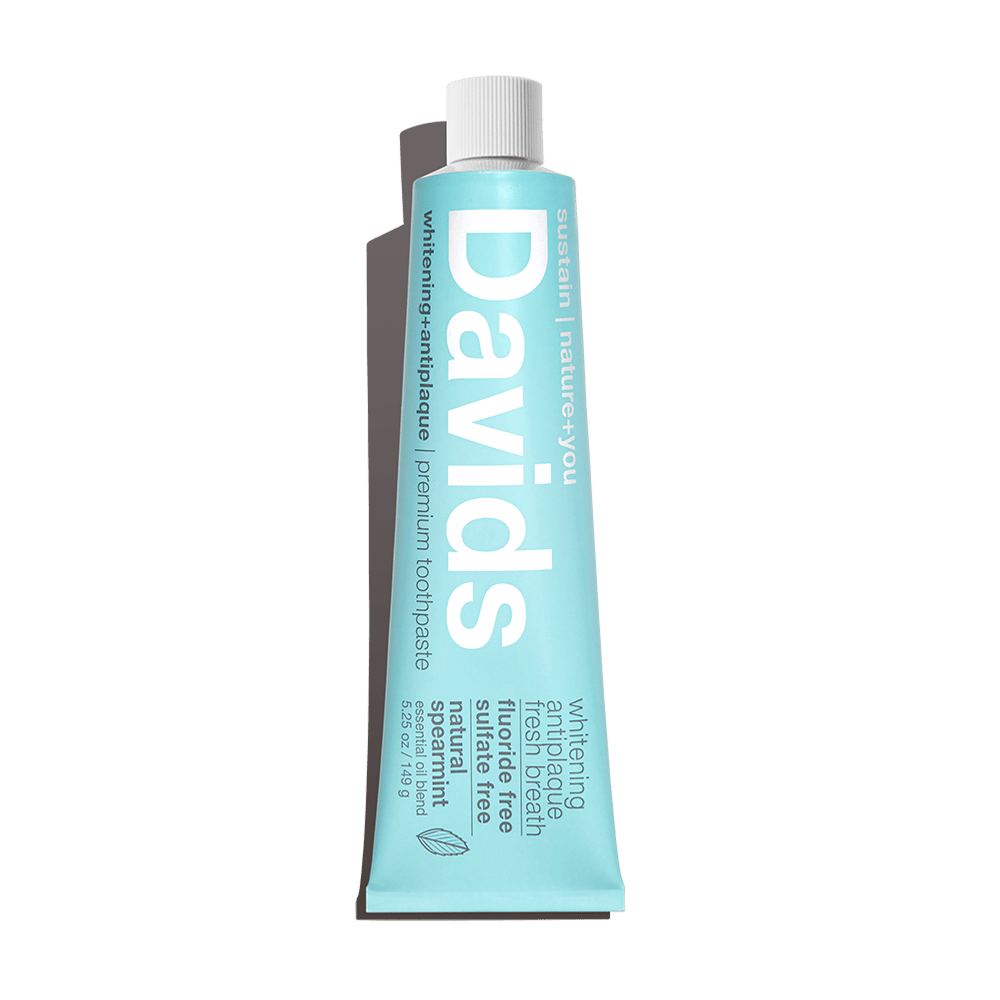 Davids whitening antiplaque natural spearmint toothpaste fluoride free