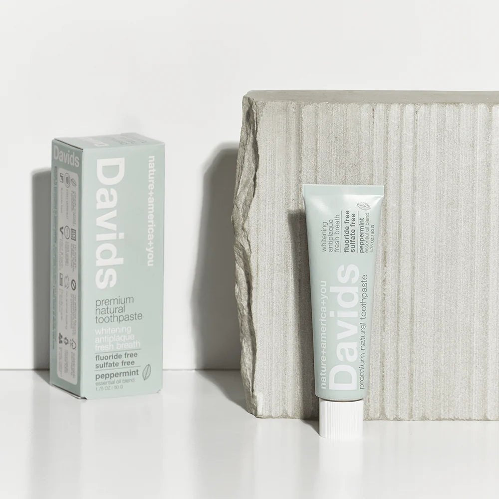 Davids travel size premium toothpaste  /  peppermint / 1.75 oz