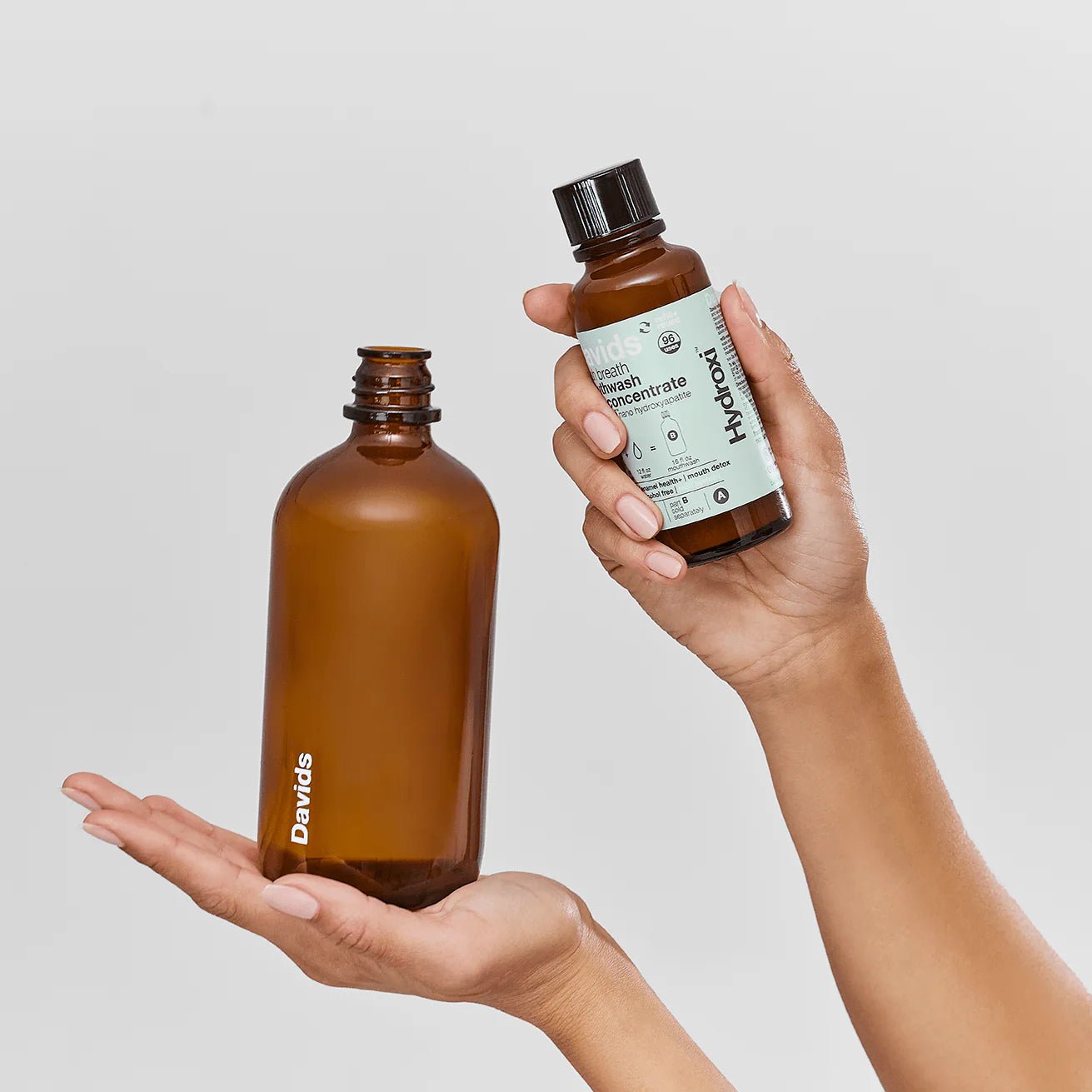 Davids Hydroxi™ fresh breath mouthwash / natural fresh mint / refill kit