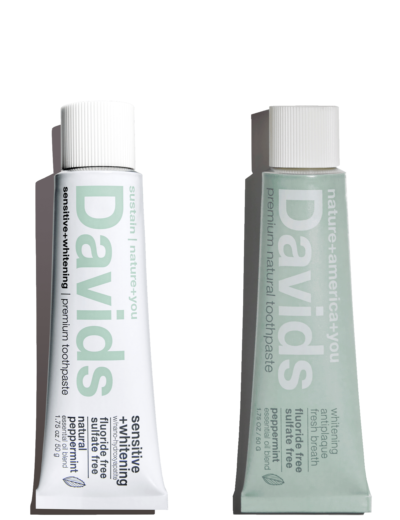 Davids travel size premium toothpaste / duo / 1.75 oz